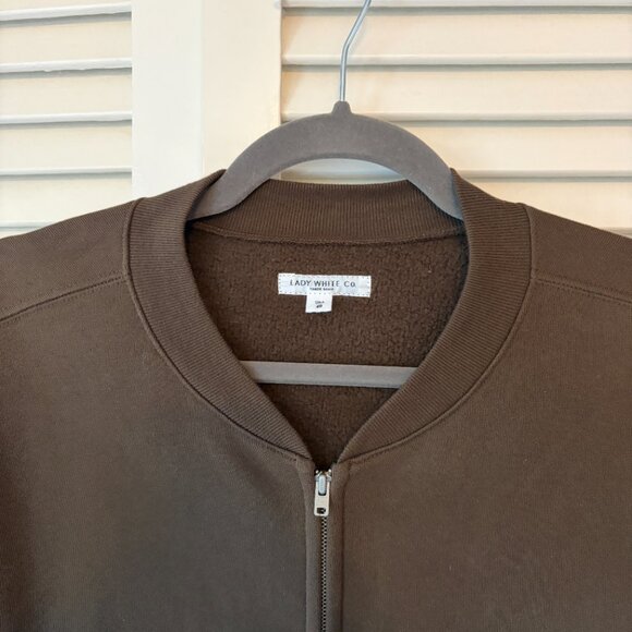 Lady White Co. men's bomber jacket brown large 40 cotton sweatshirt bark - Picture 6 of 10